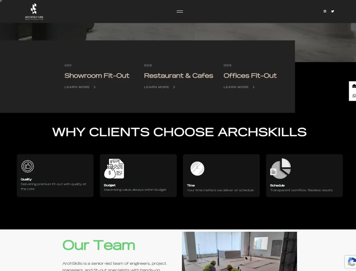 لقطة شاشة من موقع ArchSkills — الصفحة الرئيسية